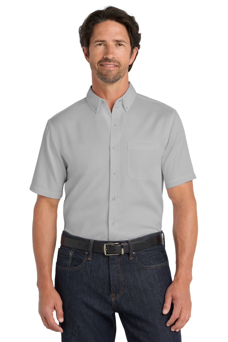 Port Authority Short Sleeve SuperPro React Twill Shirt - Gusty Grey
