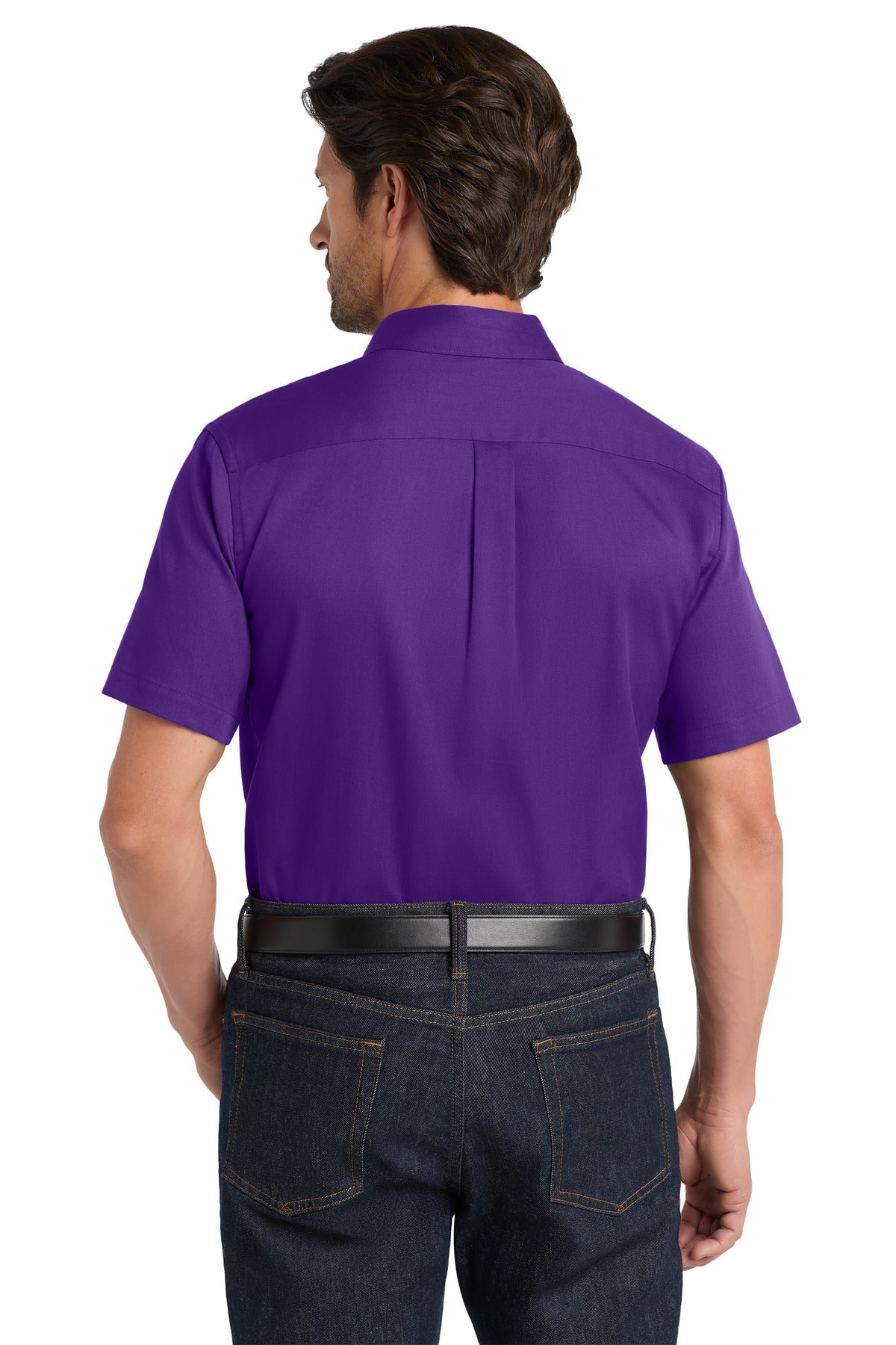 Port Authority Short Sleeve SuperPro React Twill Shirt - Purple