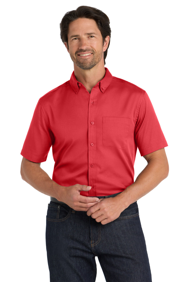 Port Authority Short Sleeve SuperPro React Twill Shirt - Rich Red