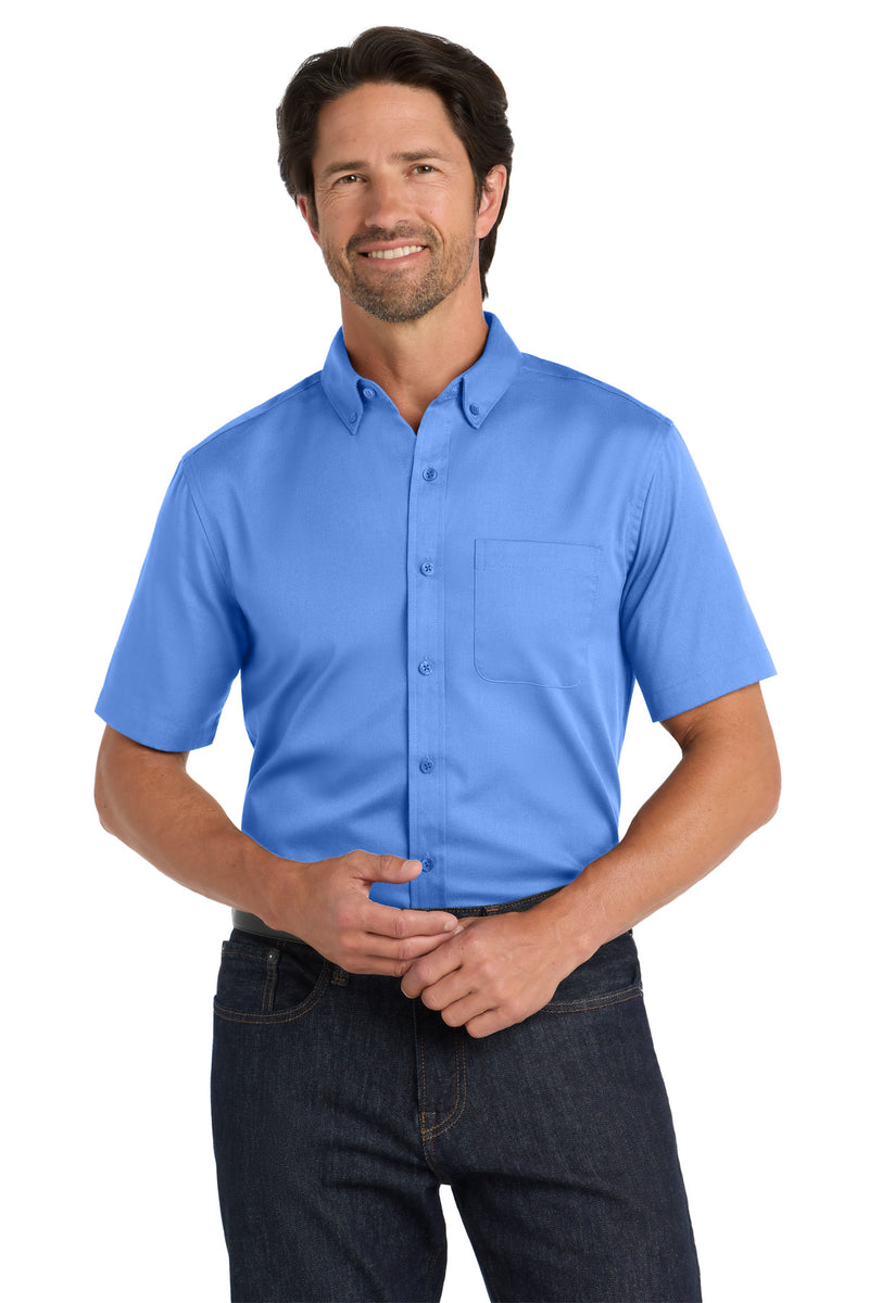 Port Authority Short Sleeve SuperPro React Twill Shirt - Ultramarine Blue