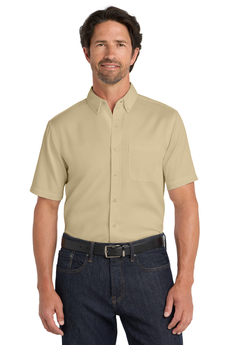 Port Authority Short Sleeve SuperPro React Twill Shirt - Wheat