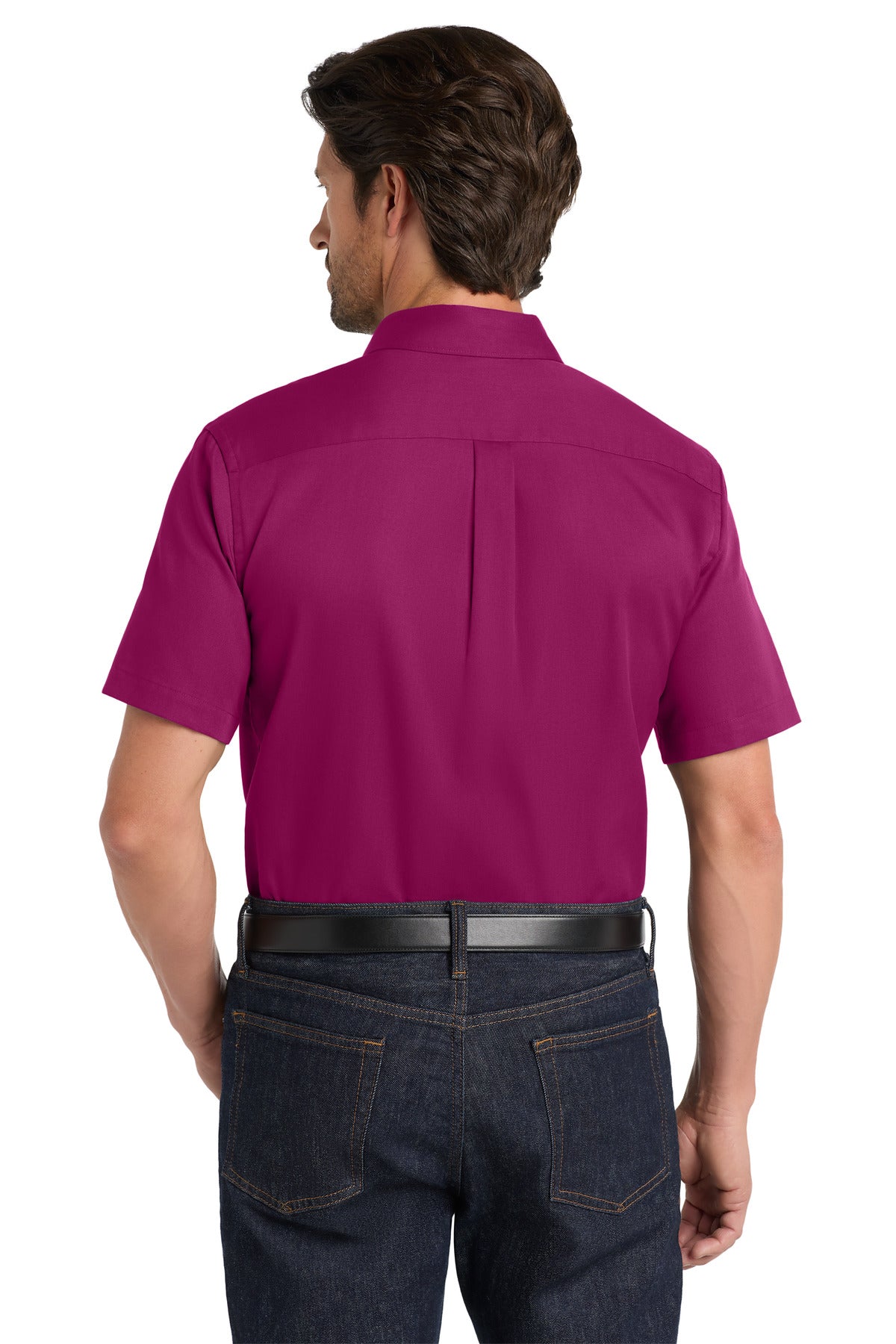 Port Authority Short Sleeve SuperPro React Twill Shirt - Wild Berry