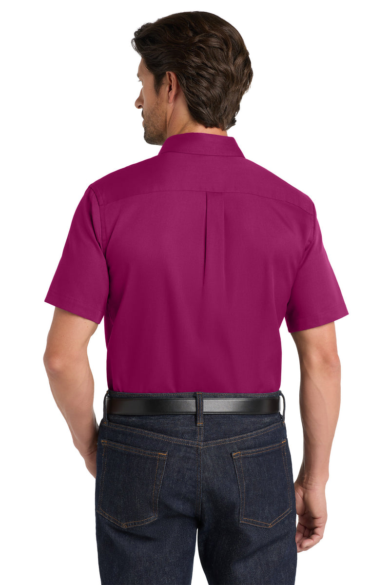 Port Authority Short Sleeve SuperPro React Twill Shirt - Wild Berry
