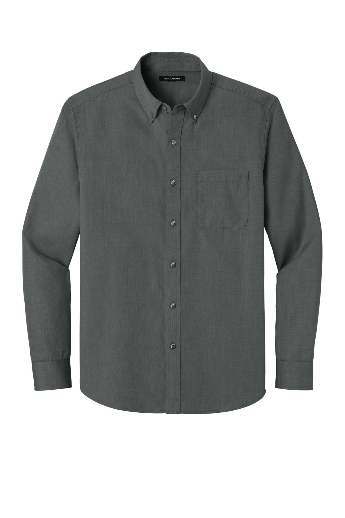 Port Authority Long Sleeve Nailhead Easy Care Shirt - Deep Black