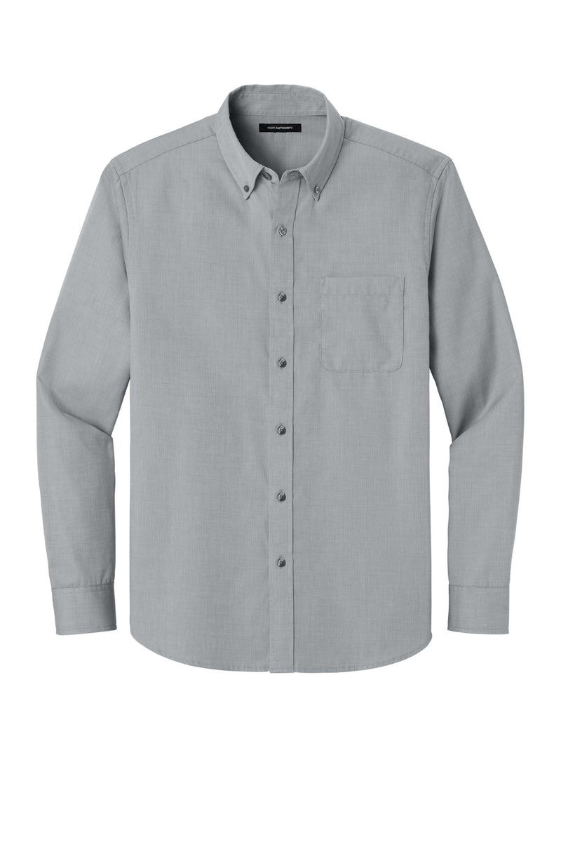 Port Authority Long Sleeve Nailhead Easy Care Shirt - Gusty Grey