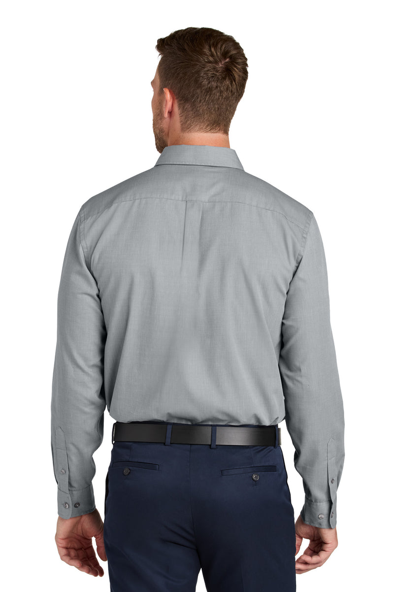 Port Authority Long Sleeve Nailhead Easy Care Shirt - Gusty Grey