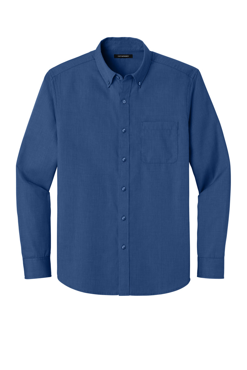 Port Authority Long Sleeve Nailhead Easy Care Shirt - Mediterranean Blue