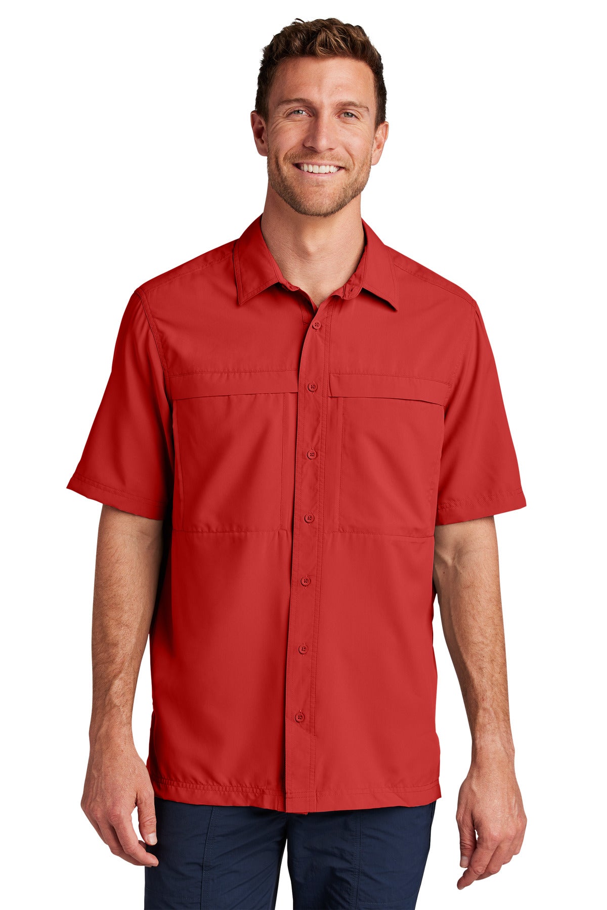 Port Authority Short Sleeve UV Daybreak Shirt - Rich Red