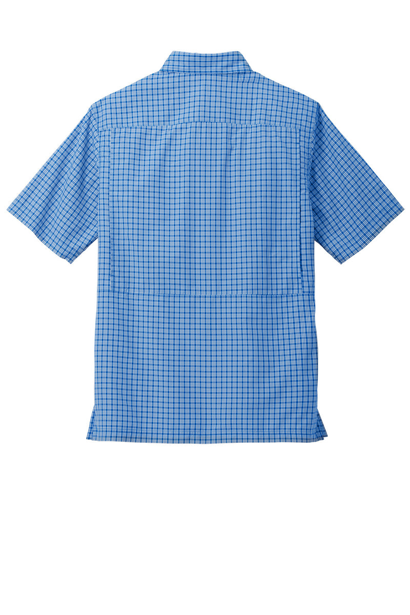 Port Authority Short Sleeve UV Daybreak Shirt - True Royal/ White Mini Plaid