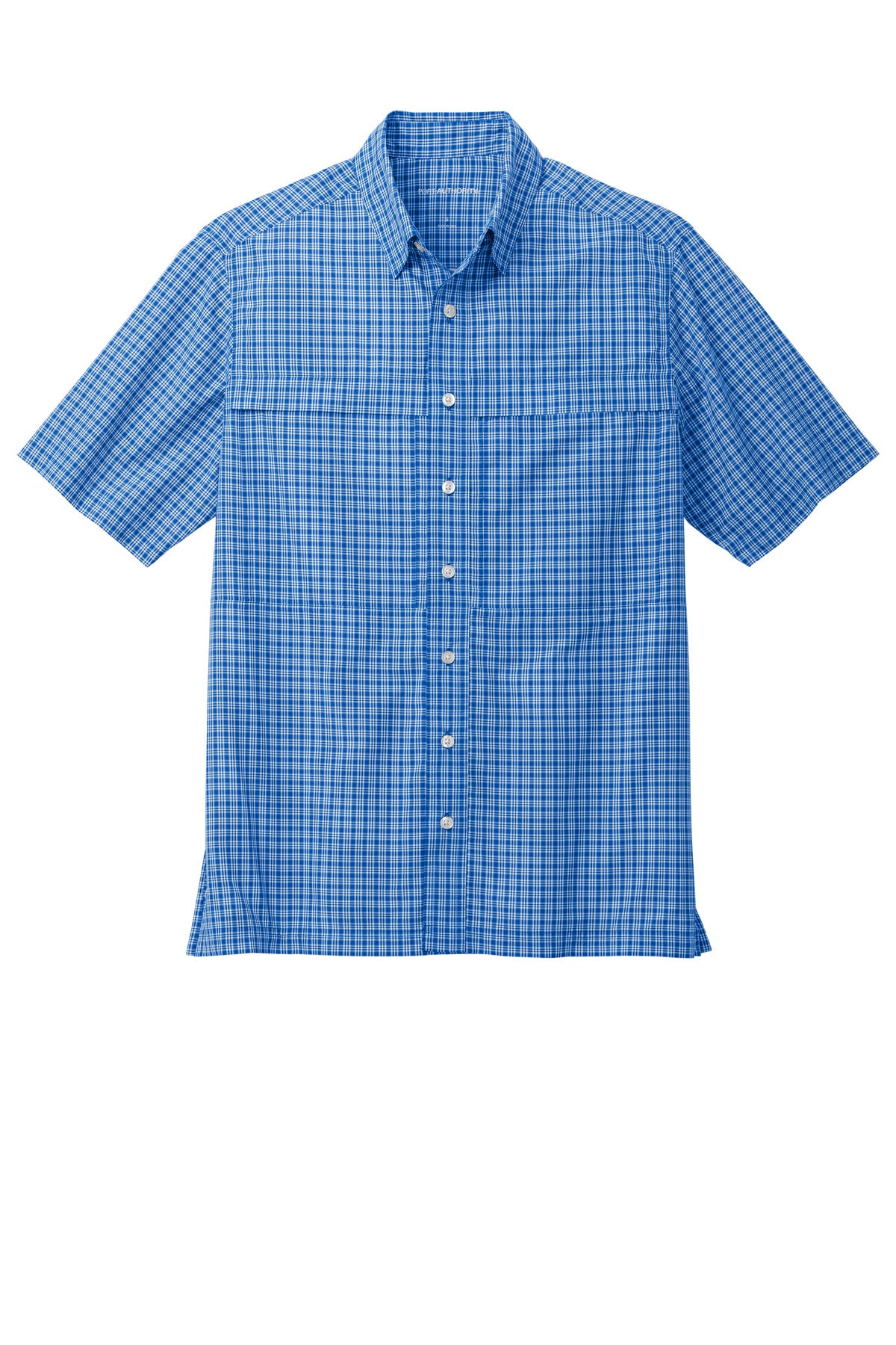 Port Authority Short Sleeve UV Daybreak Shirt - True Royal/ White Mini Plaid