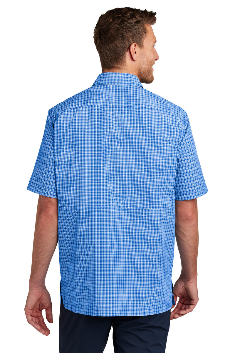 Port Authority Short Sleeve UV Daybreak Shirt - True Royal/ White Mini Plaid