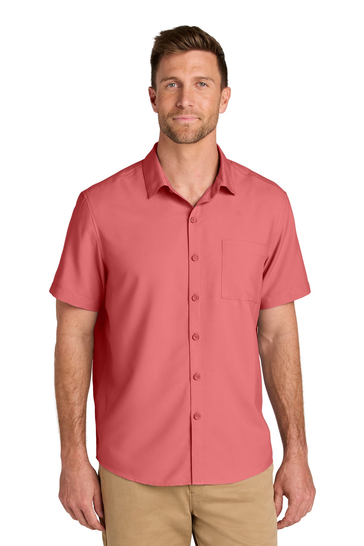 Port Authority Short Sleeve UV Dockside Shirt - Coral Reef