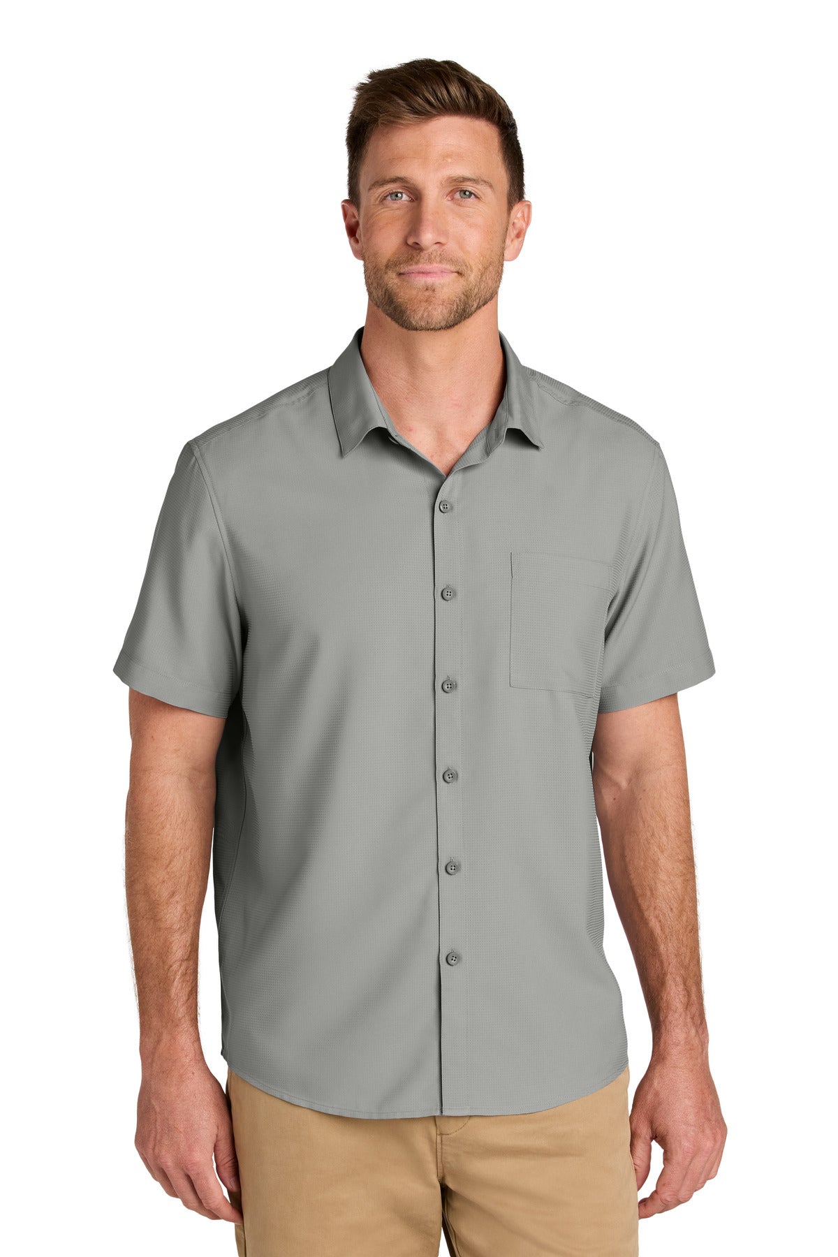 Port Authority Short Sleeve UV Dockside Shirt - Gusty Grey