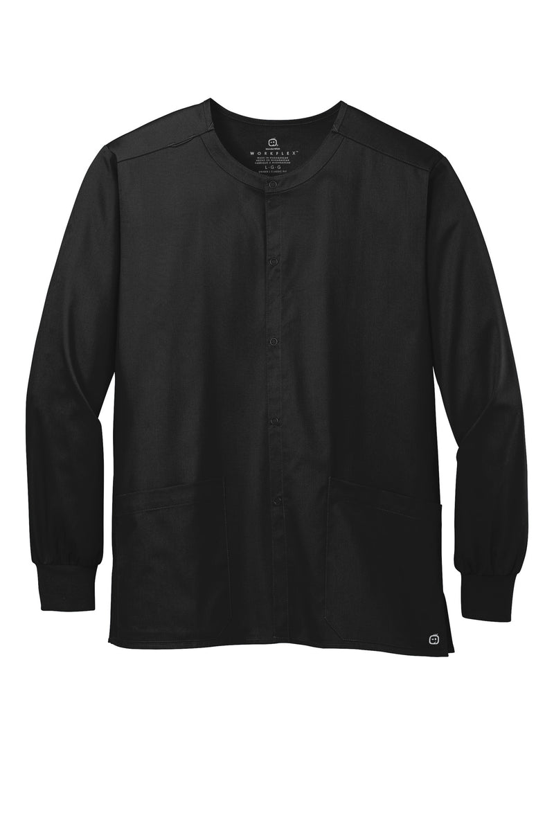 Wink Unisex WorkFlex Snap-Front Scrub Jacket - Black