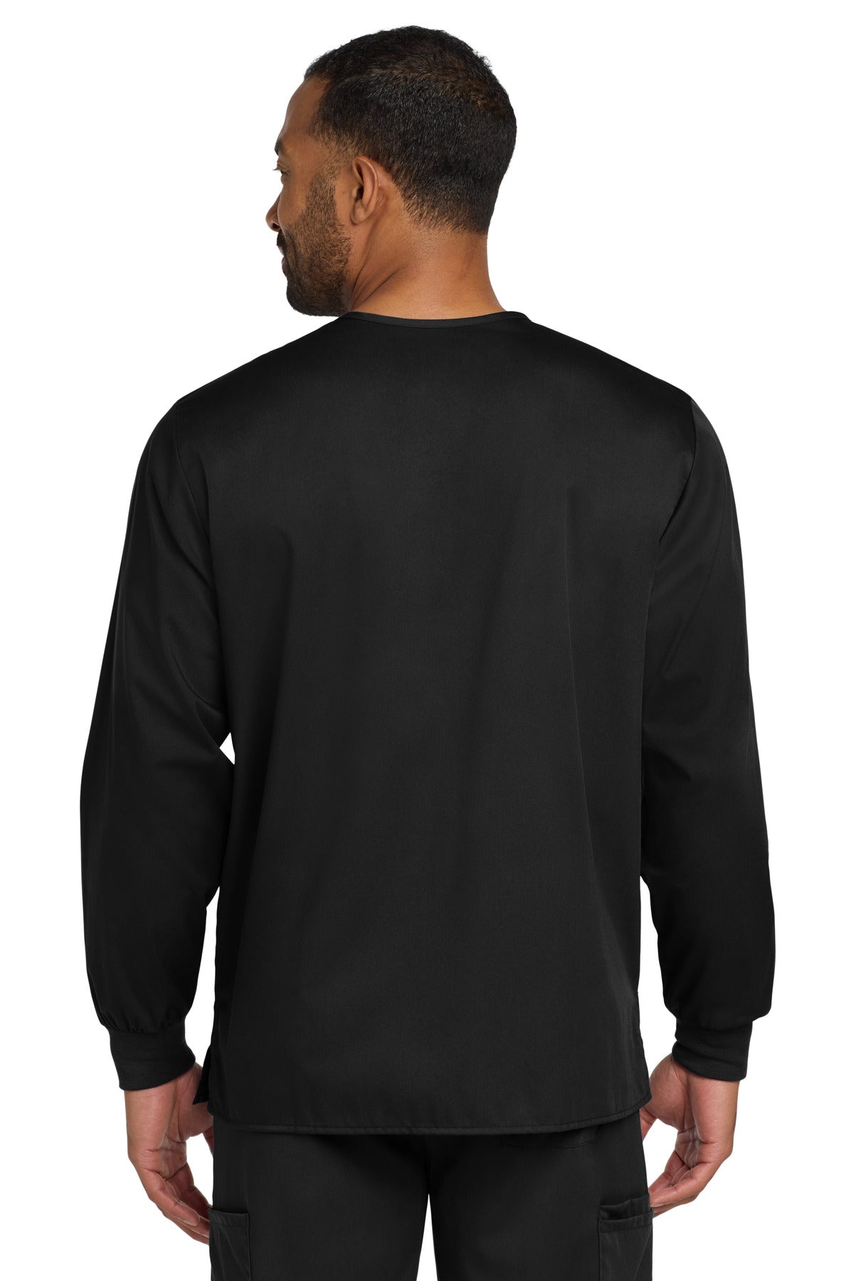 Wink Unisex WorkFlex Snap-Front Scrub Jacket - Black