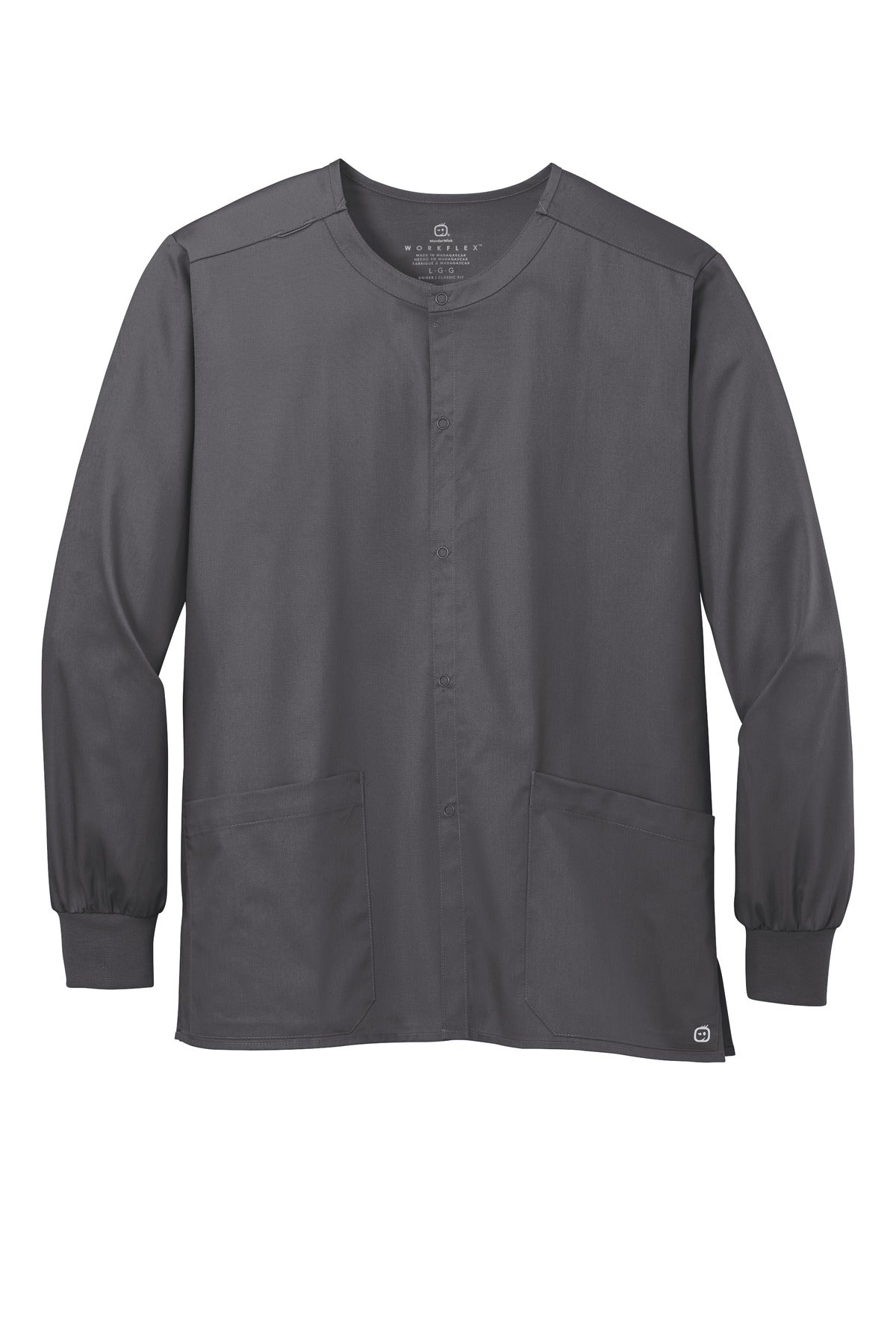 Wink Unisex WorkFlex Snap-Front Scrub Jacket - Pewter