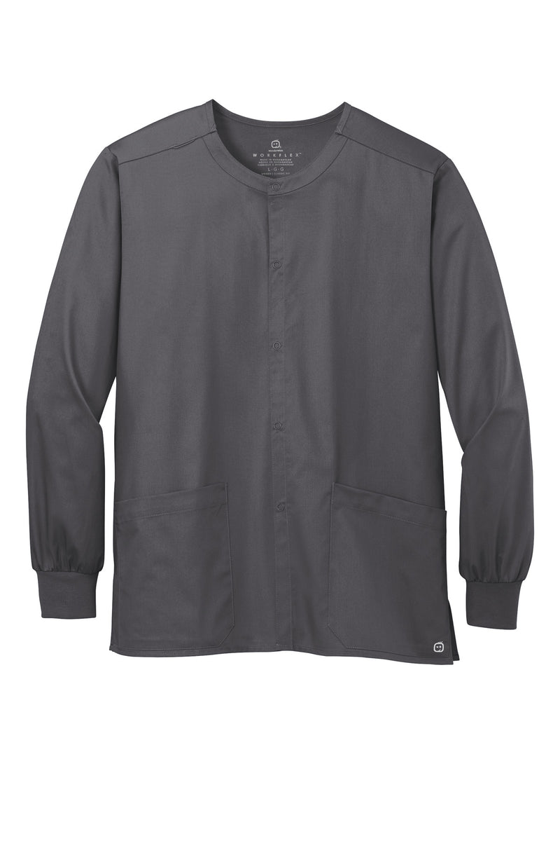 Wink Unisex WorkFlex Snap-Front Scrub Jacket - Pewter