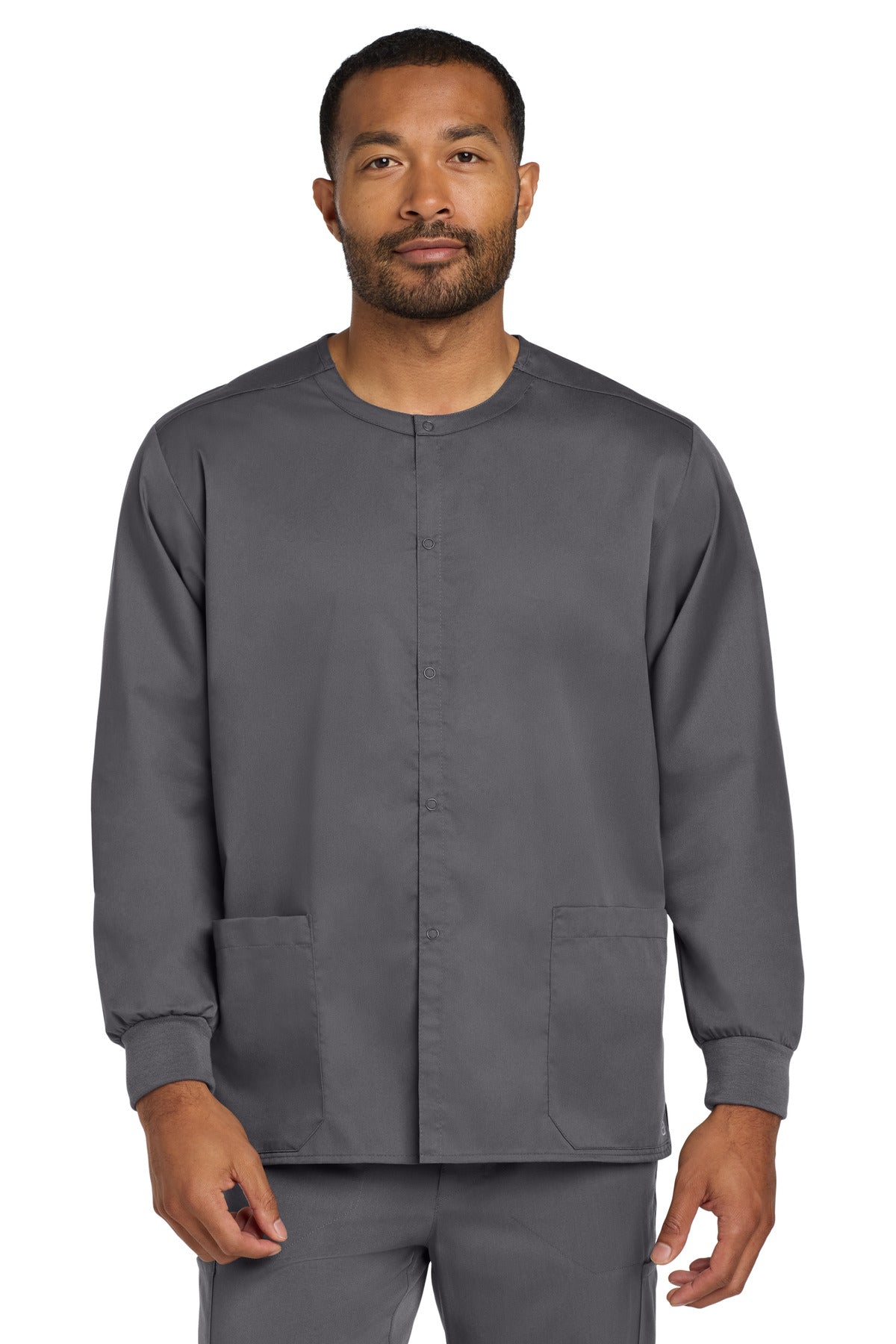 Wink Unisex WorkFlex Snap-Front Scrub Jacket - Pewter