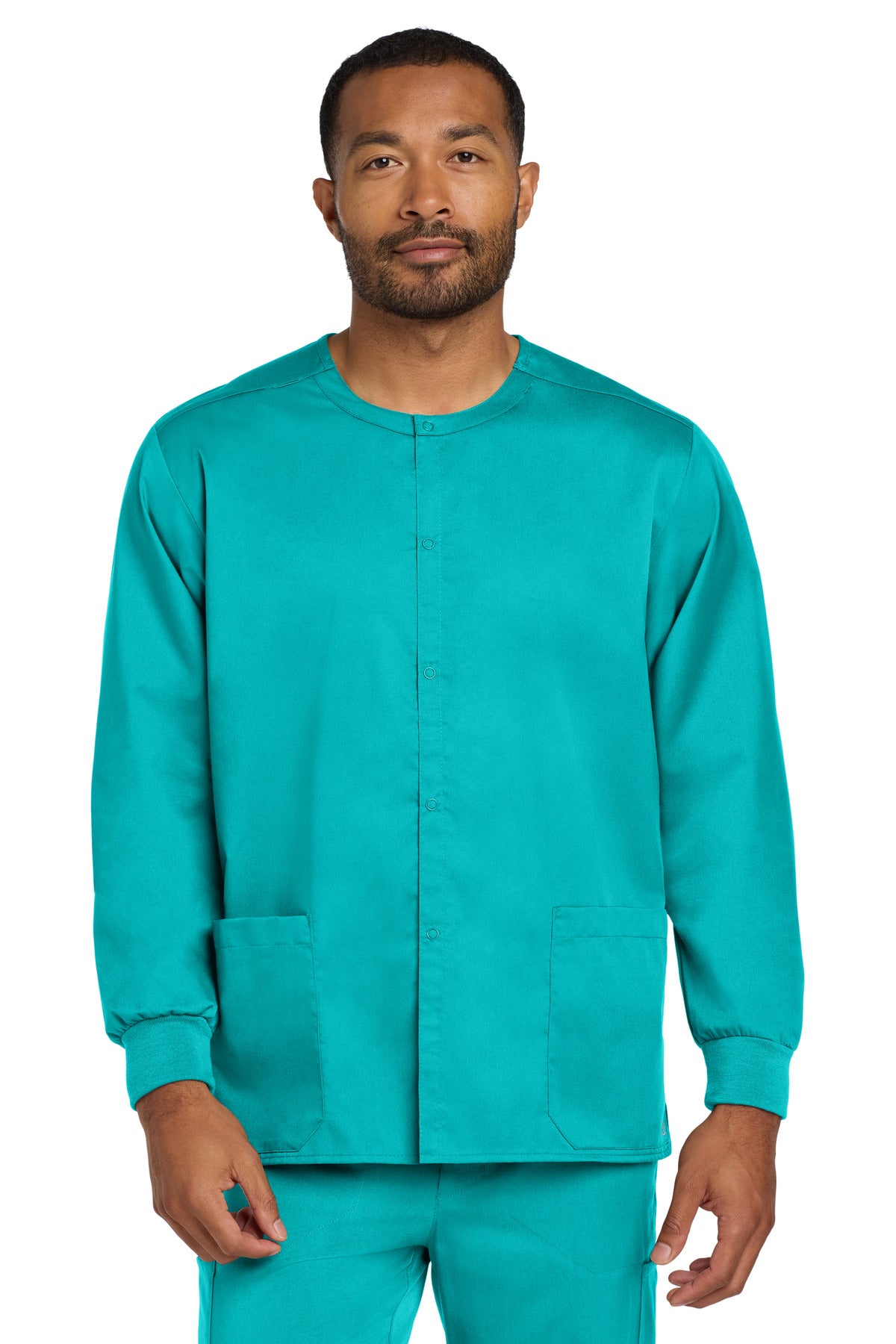 Wink Unisex WorkFlex Snap-Front Scrub Jacket - Teal Blue
