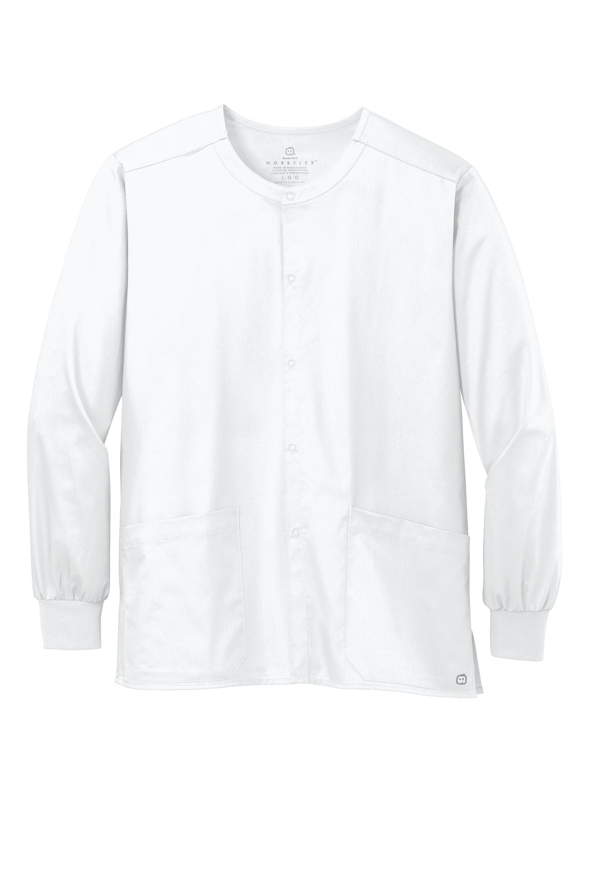 Wink Unisex WorkFlex Snap-Front Scrub Jacket - White
