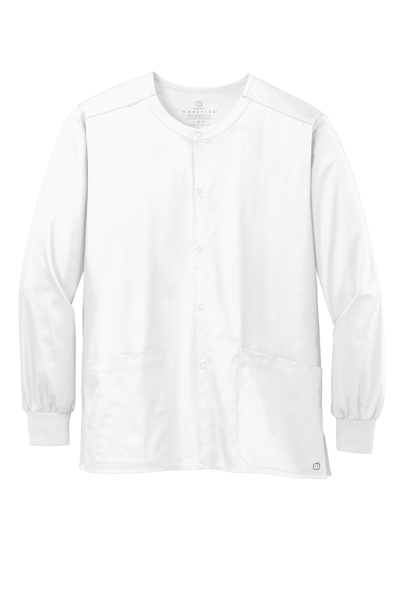 Wink Unisex WorkFlex Snap-Front Scrub Jacket - White