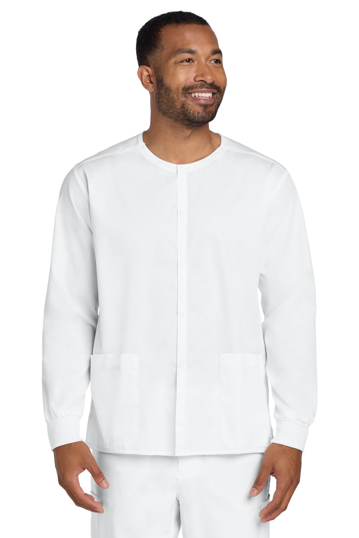 Wink Unisex WorkFlex Snap-Front Scrub Jacket - White