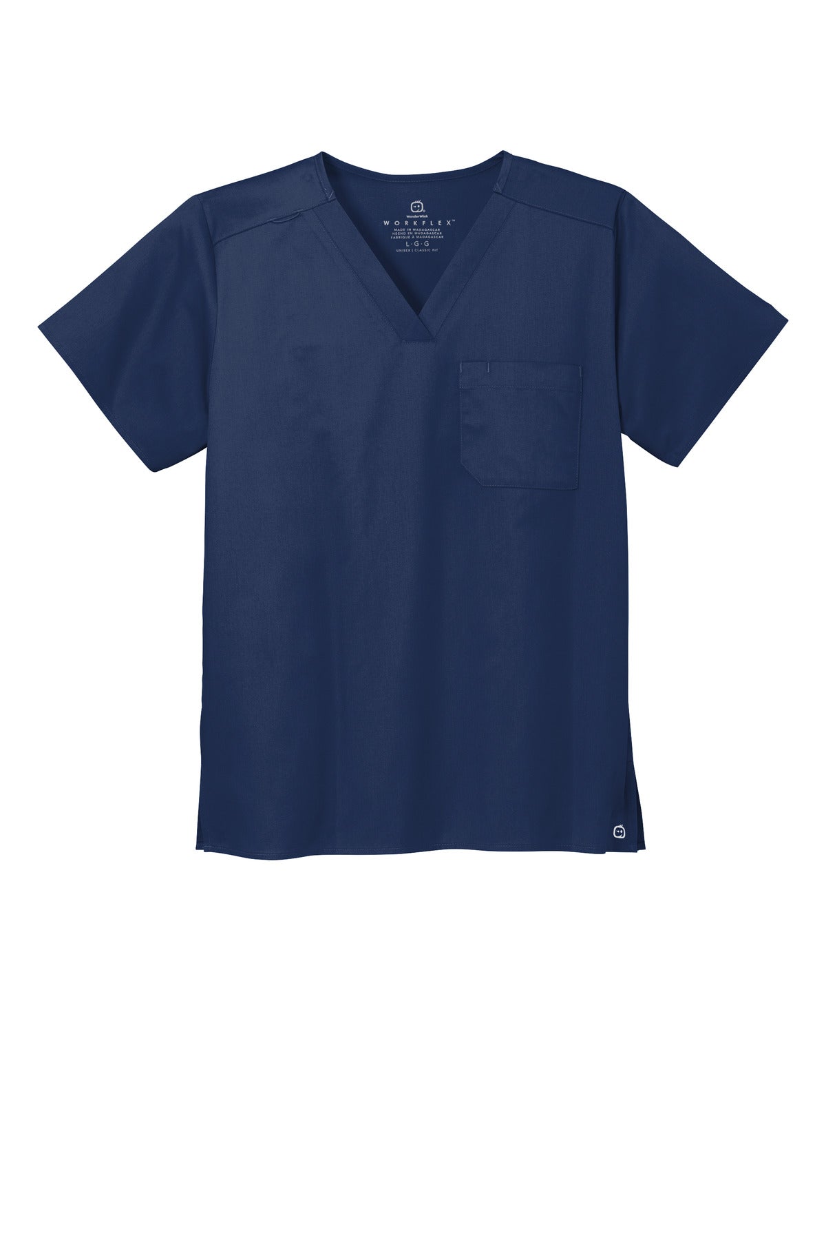 Wink Unisex WorkFlex Chest Pocket V-Neck Top - Navy