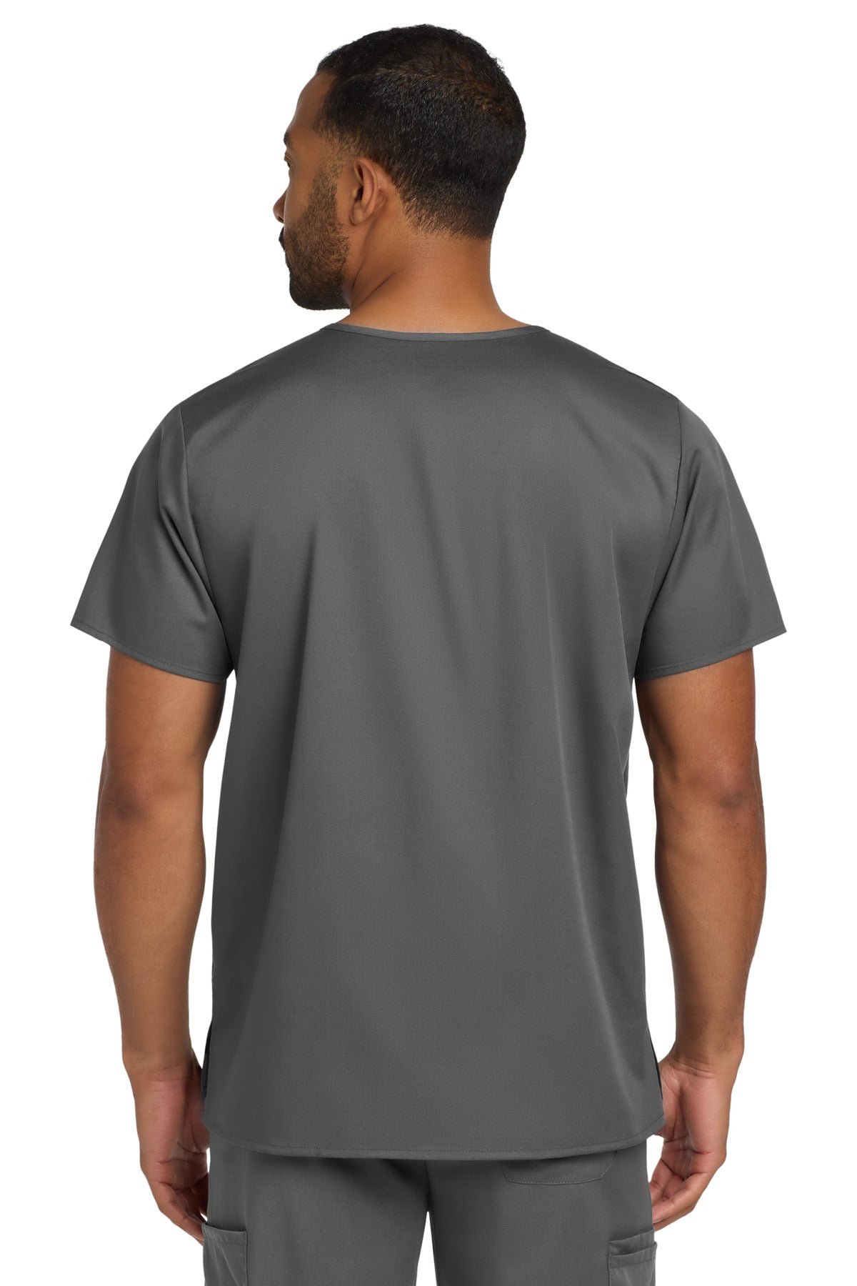 Wink Unisex WorkFlex Chest Pocket V-Neck Top - Pewter
