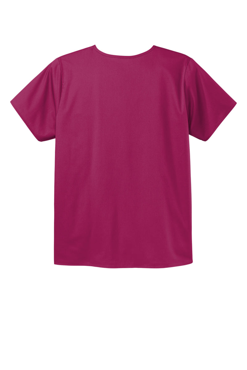 Wink Unisex WorkFlex Chest Pocket V-Neck Top - Wine