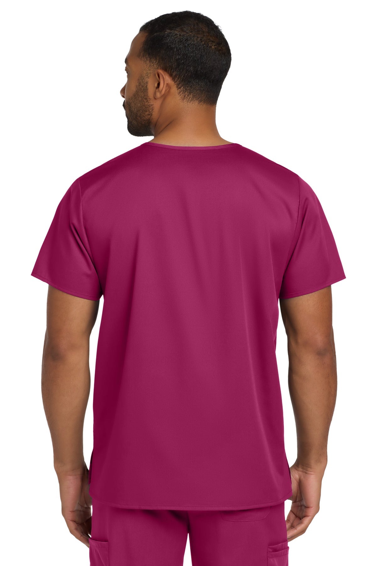 Wink Unisex WorkFlex Chest Pocket V-Neck Top - Wine