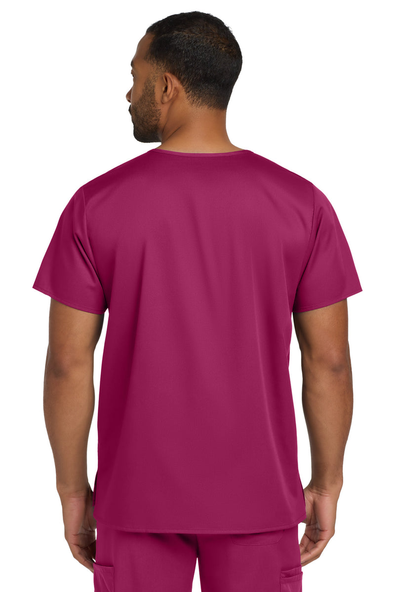 Wink Unisex WorkFlex Chest Pocket V-Neck Top - Wine