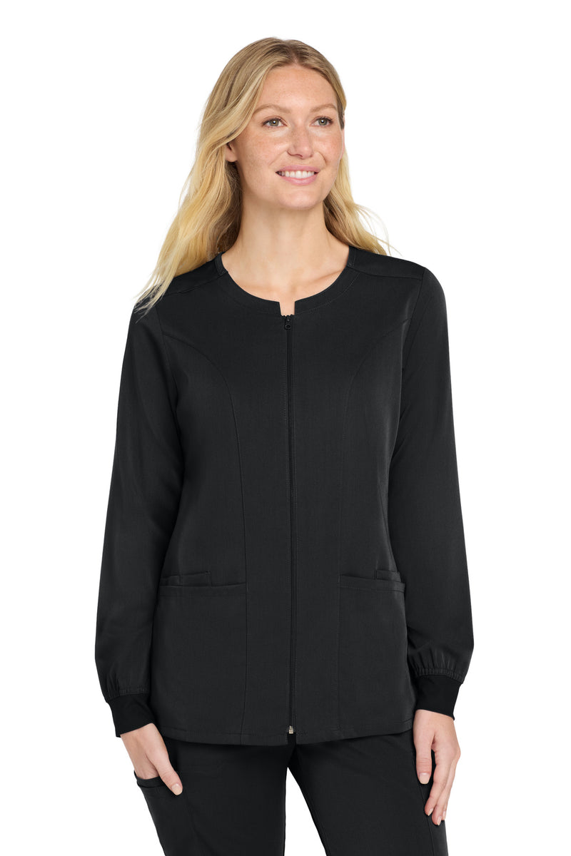 Wink Women's Premiere Flex Full-Zip Scrub Jacket - Black