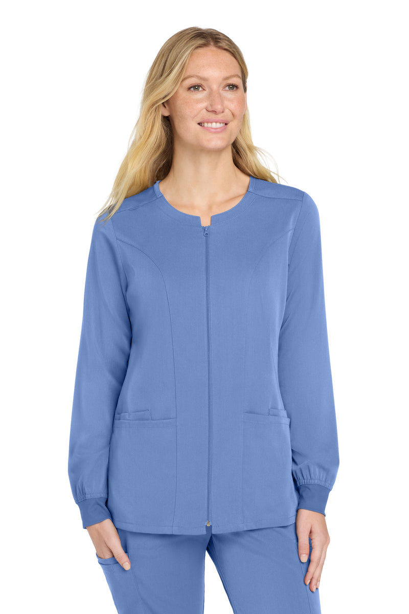 Wink Women's Premiere Flex Full-Zip Scrub Jacket - Ceil Blue