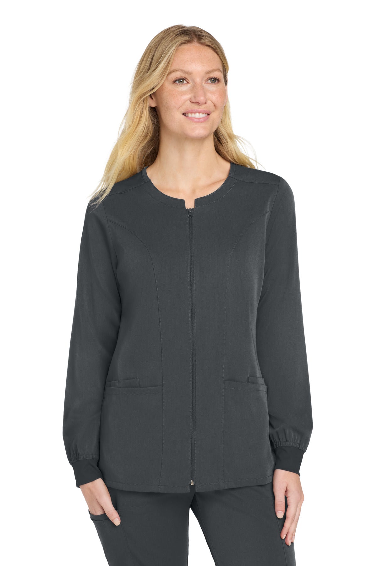 Wink Women's Premiere Flex Full-Zip Scrub Jacket - Pewter