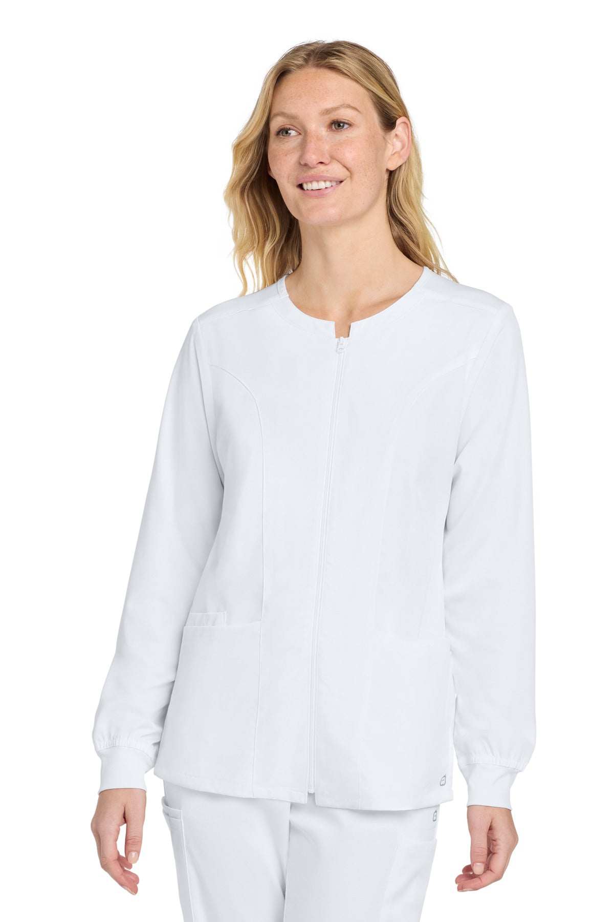 Wink Women's Premiere Flex Full-Zip Scrub Jacket - White