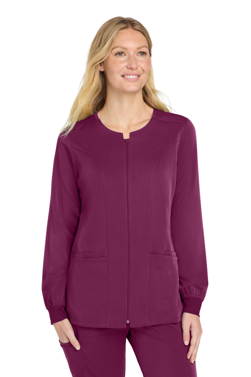 Wink Women's Premiere Flex Full-Zip Scrub Jacket - Wine