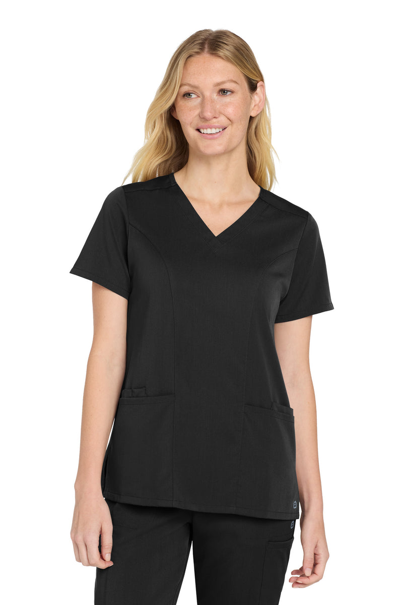 Wink Women's Premiere Flex V-Neck Top - Black