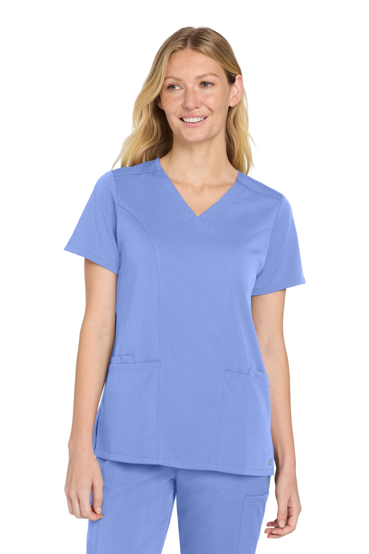 Wink Women's Premiere Flex V-Neck Top - Ceil Blue