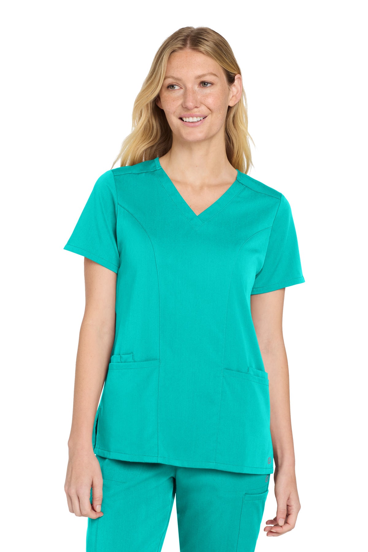 Wink Women's Premiere Flex V-Neck Top - Teal Blue