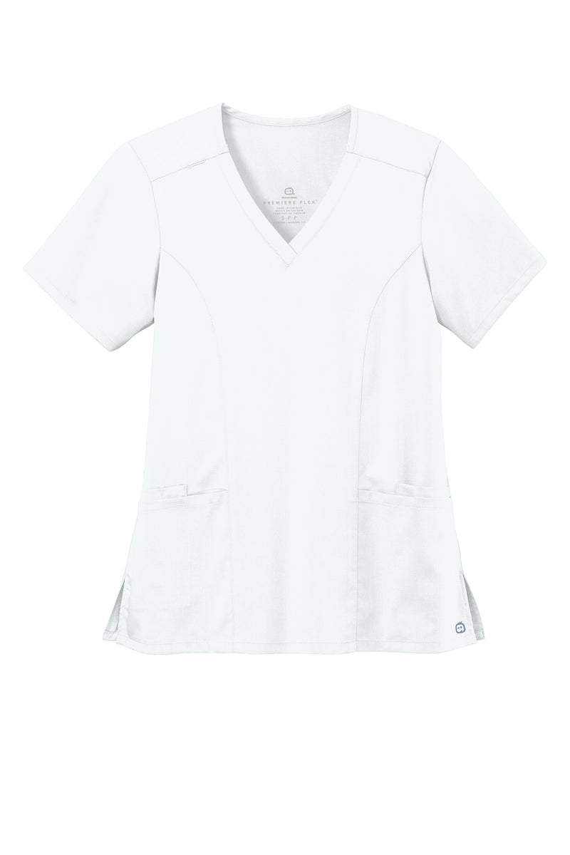 Wink Women's Premiere Flex V-Neck Top - White