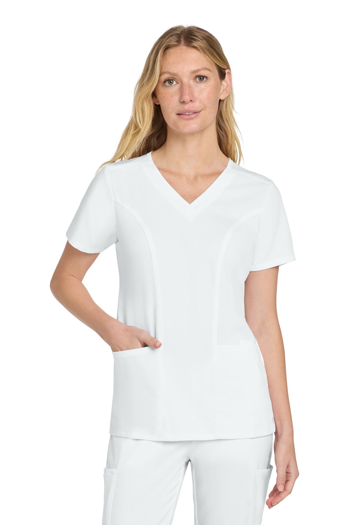 Wink Women's Premiere Flex V-Neck Top - White