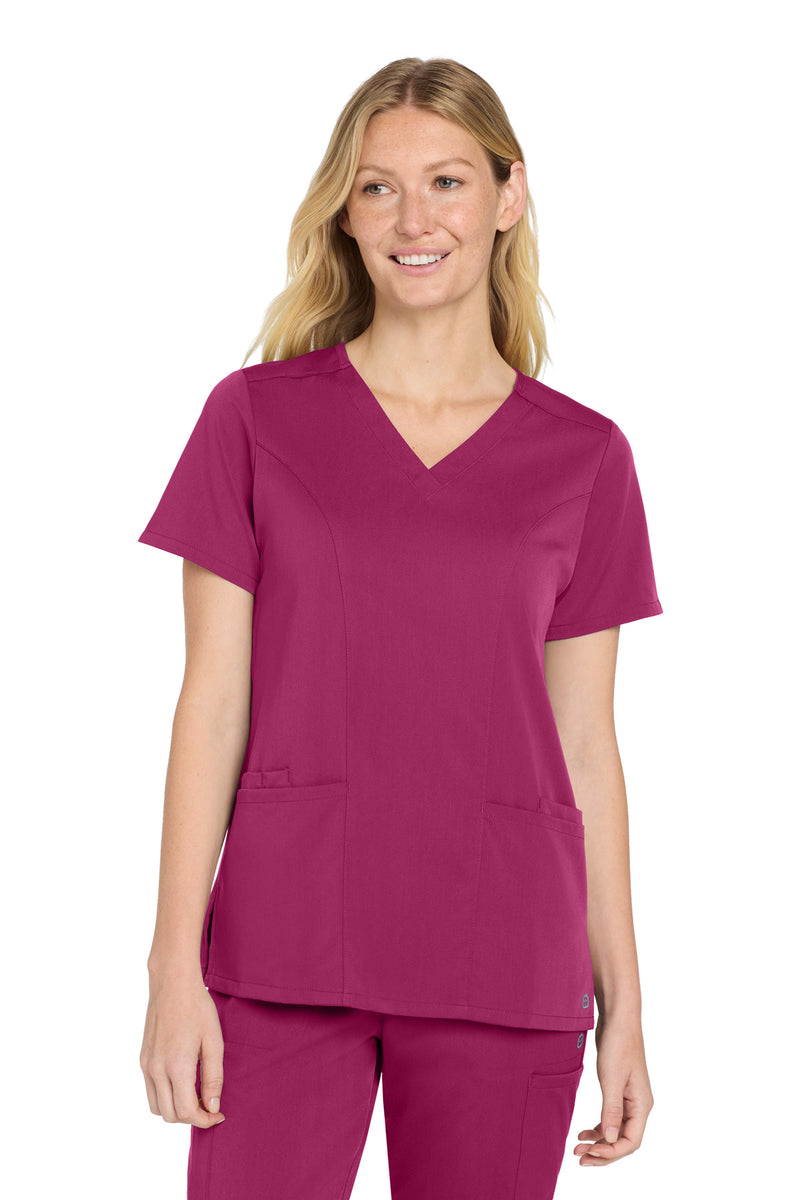 Wink Women's Premiere Flex V-Neck Top - Wine