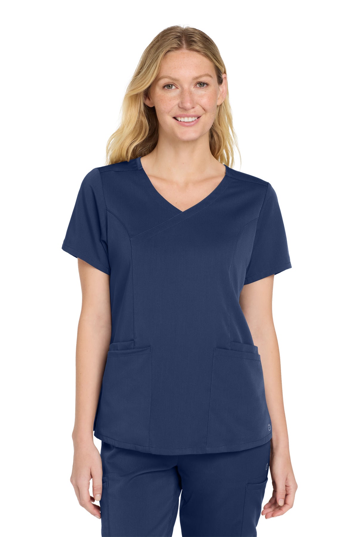Wink Women's Premiere Flex Mock Wrap Top - Navy