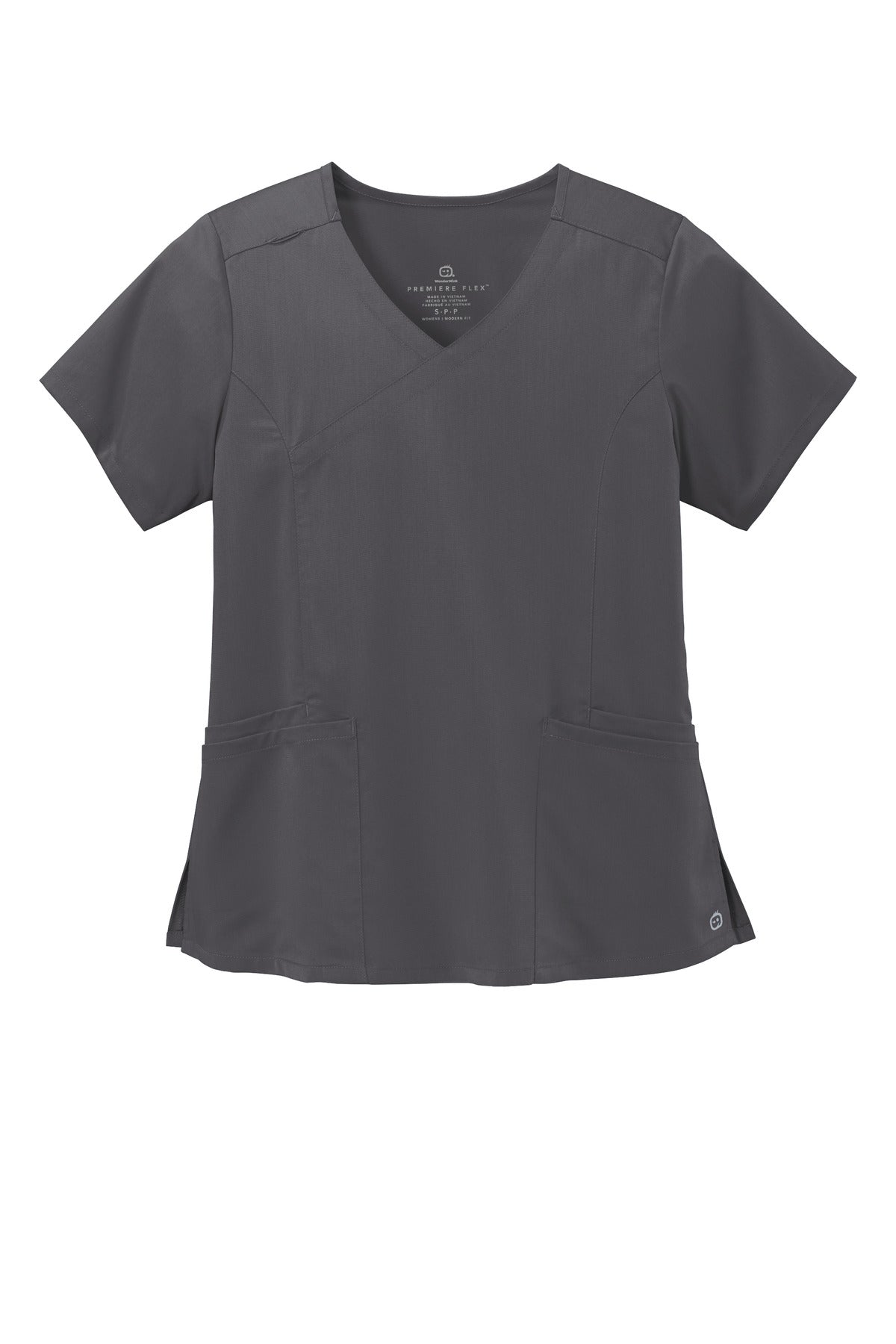 Wink Women's Premiere Flex Mock Wrap Top - Pewter