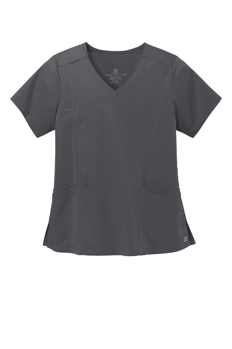 Wink Women's Premiere Flex Mock Wrap Top - Pewter