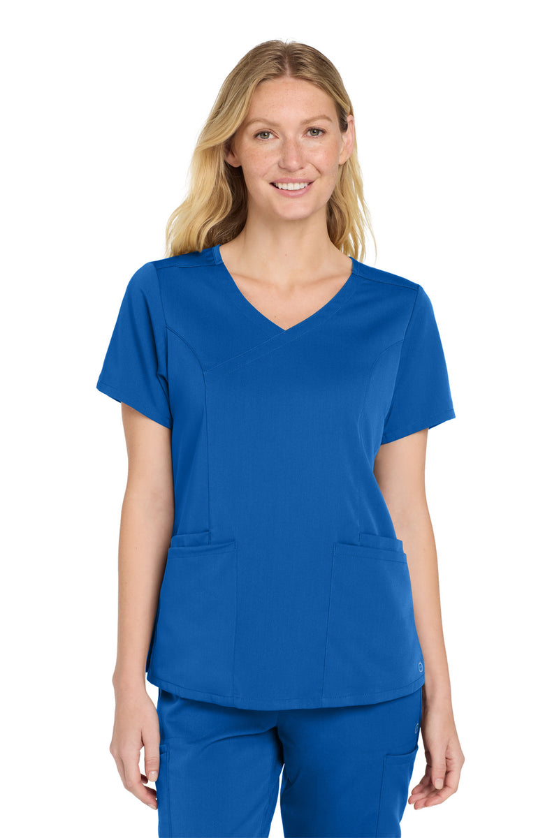 Wink Women's Premiere Flex Mock Wrap Top - Royal