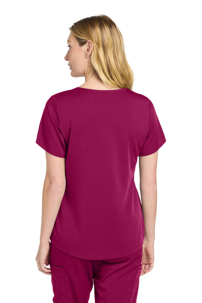 Wink Women's Premiere Flex Mock Wrap Top - Wine