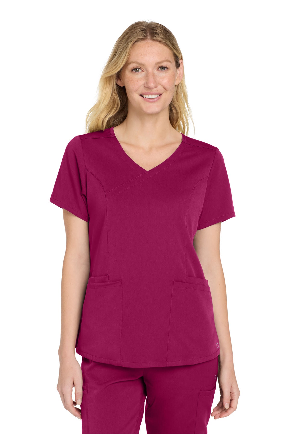 Wink Women's Premiere Flex Mock Wrap Top - Wine
