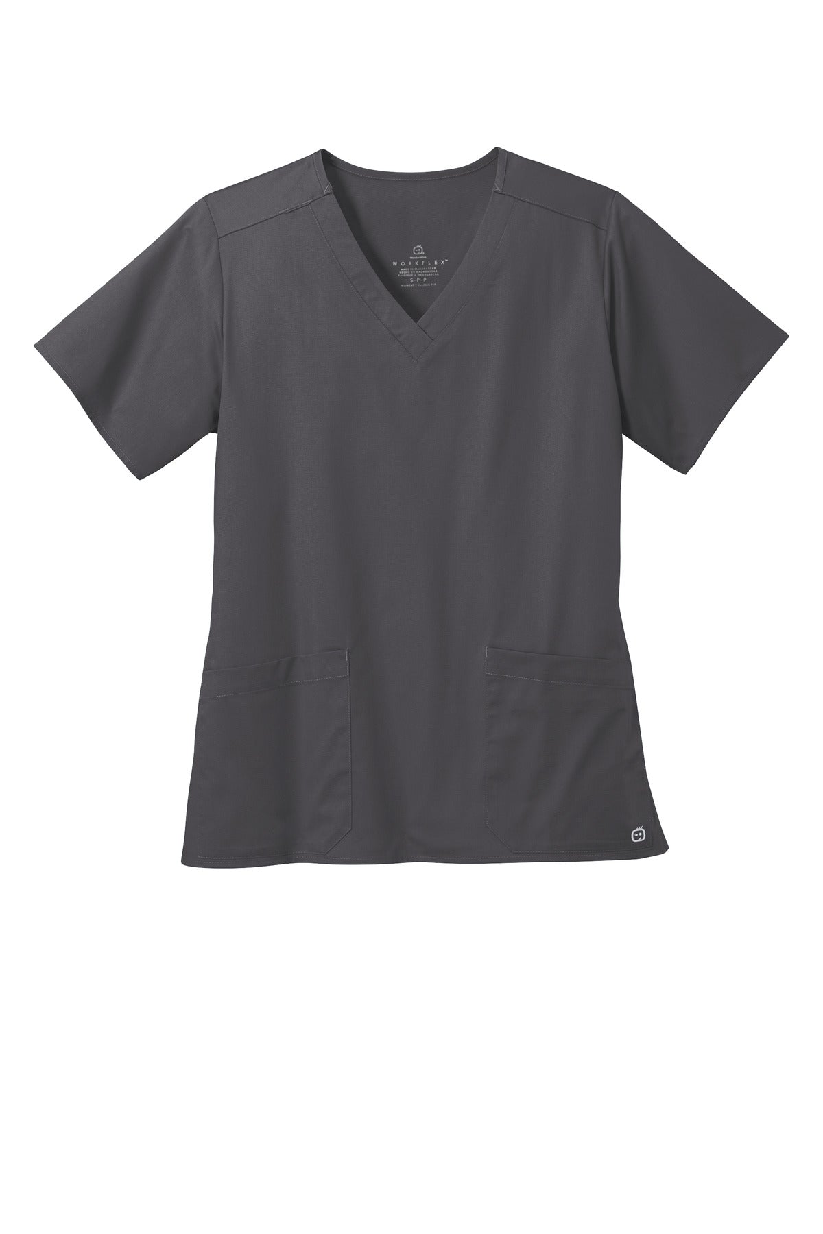 Wink Women's WorkFlex V-Neck Top - Pewter