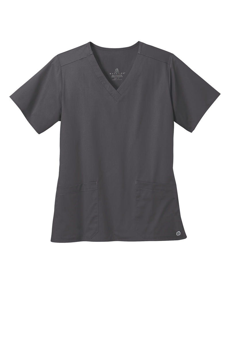 Wink Women's WorkFlex V-Neck Top - Pewter